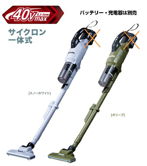 楽天市場】マキタ掃除機 40Vmax充電式クリーナー CL003GZW（白