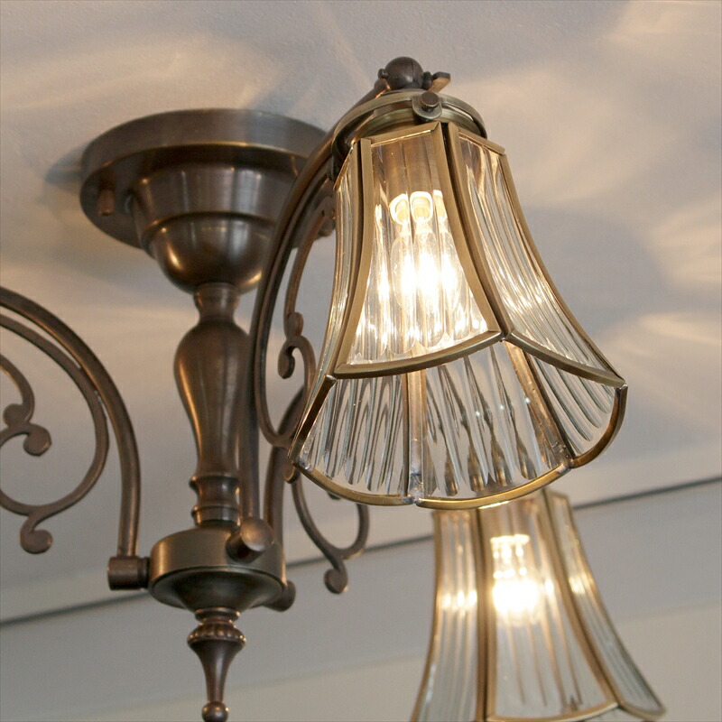 楽天市場】シーリングシャンデリア アンティーク調ガラスシェード