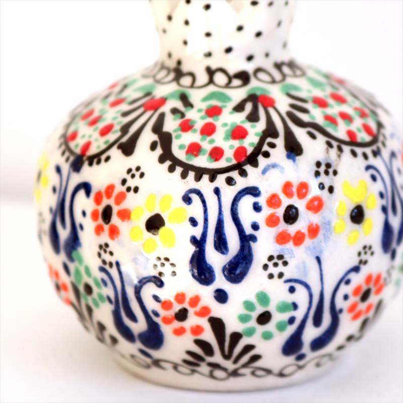 楽天市場】トルコ陶器 ザクロ Sサイズ 高さ8×直径7.5cm フラワー
