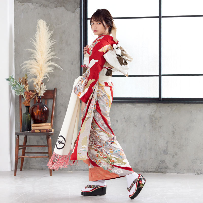 楽天市場】成人式早割クーポン15％オフ【振袖 レンタル】RS603 正絹 赤