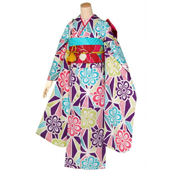 楽天市場】【成人式 振袖 レンタル】RS1473紫 梅に麻の葉 和遊日 フル