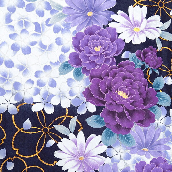 楽天市場】【成人式 振袖 レンタル】RS1573紺 輪桜に牡丹（R646）フル