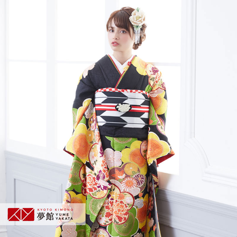 KP1771 振袖 身丈162cm 正絹 着物 成人式