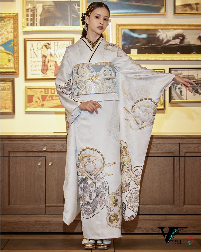 振袖 白振袖 白色振袖 白地 正絹 仕立て済み セット 成人式 （20歳の