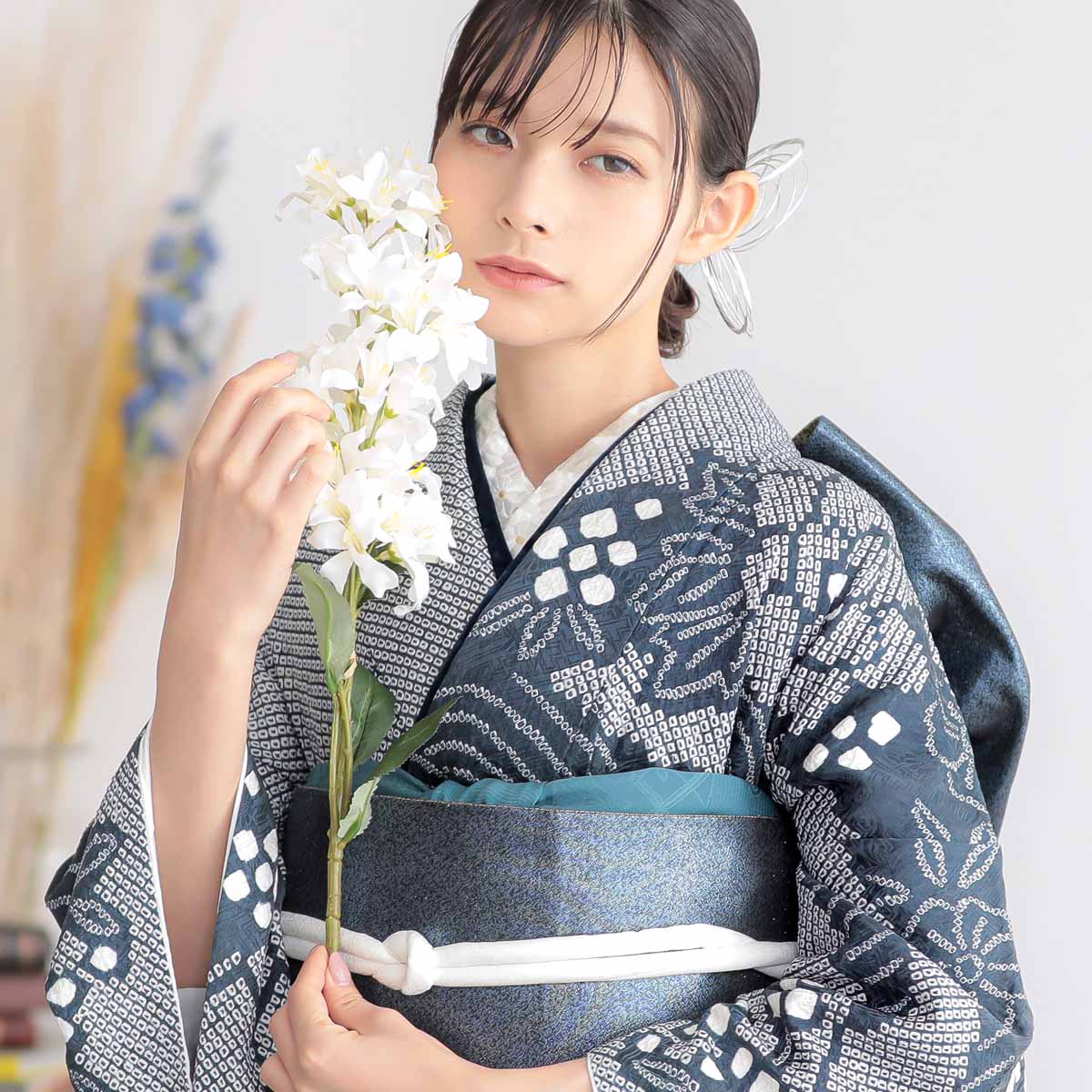 楽天市場】【振袖 レンタル】 結婚式 結納R2181 正絹 総絞り 紺ねず