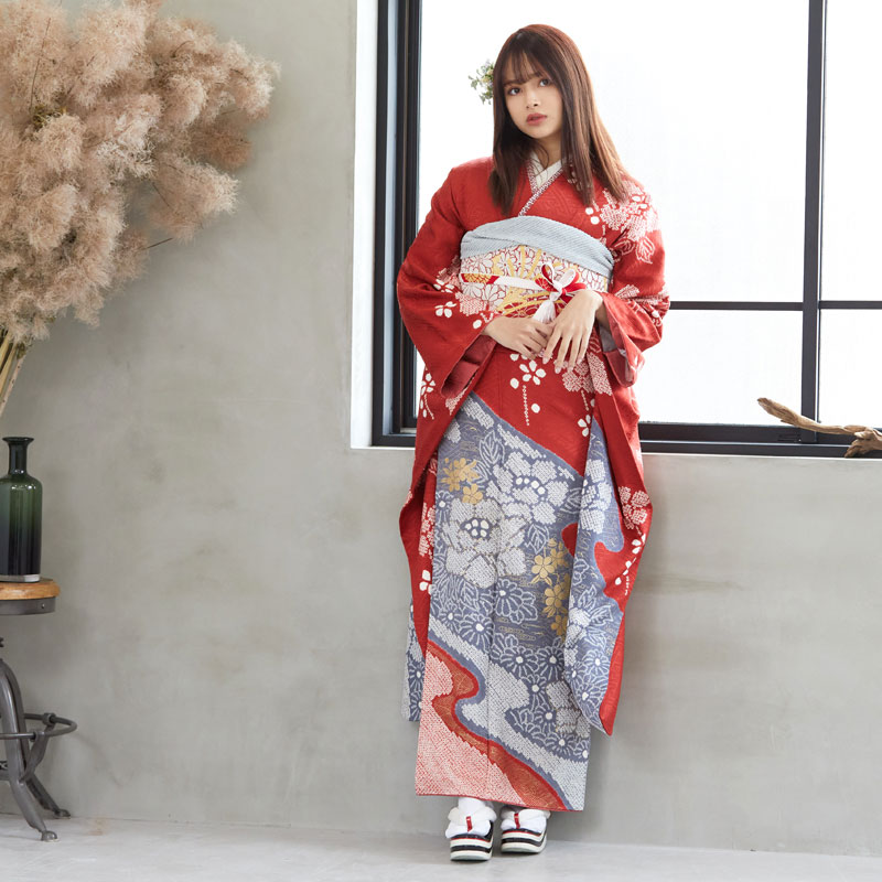 楽天市場】成人式早割クーポン10％オフ【振袖 レンタル】RS779 正絹 赤