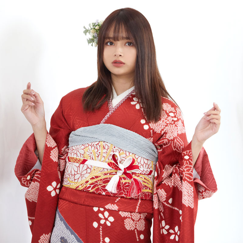 楽天市場】成人式早割クーポン10％オフ【振袖 レンタル】RS779 正絹 赤