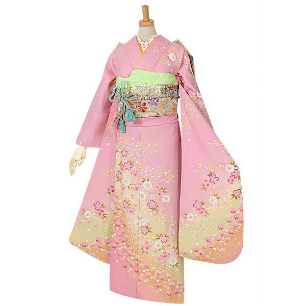 楽天市場】【成人式 振袖 レンタル】RS839 正絹 ピンク 桜フルセット