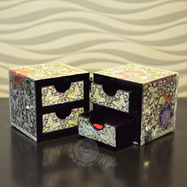 楽天市場】韓国螺鈿 螺鈿漆器 螺鈿 高級 宝石箱 ジュエリーボックス 蝶