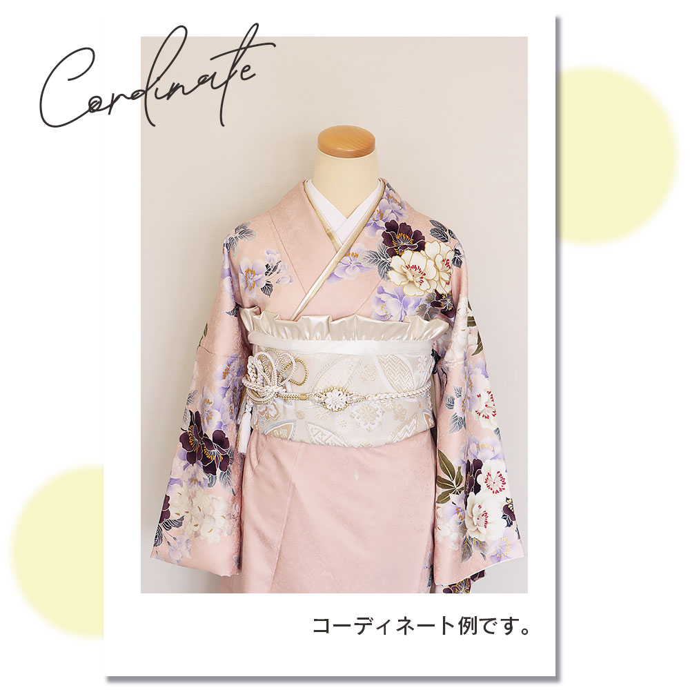 綸子✨ 振袖フルセット✨振袖、帯、帯揚げ、帯締め、半衿リボン、重ね
