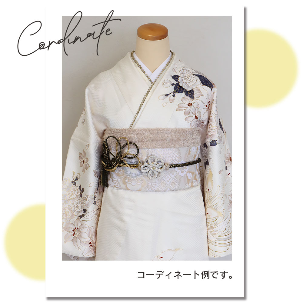 新品 振袖用 成人式 2025年 帯締め 帯揚げ 半襟 重ね襟 セット 白 楽天