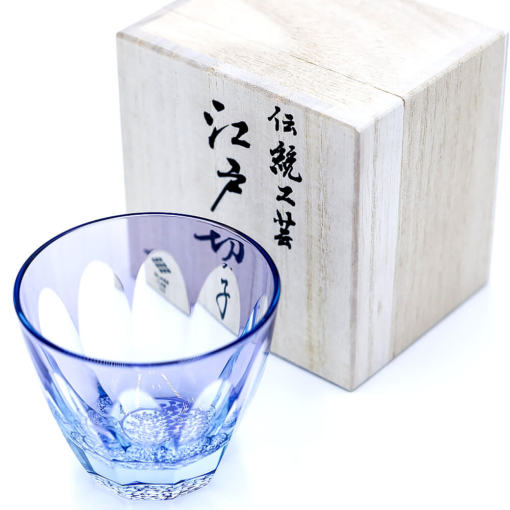 茶道具 江戸 ギヤマン硝子 紫色被せ硝子 葡萄図 水次 完品 茶道具 江戸