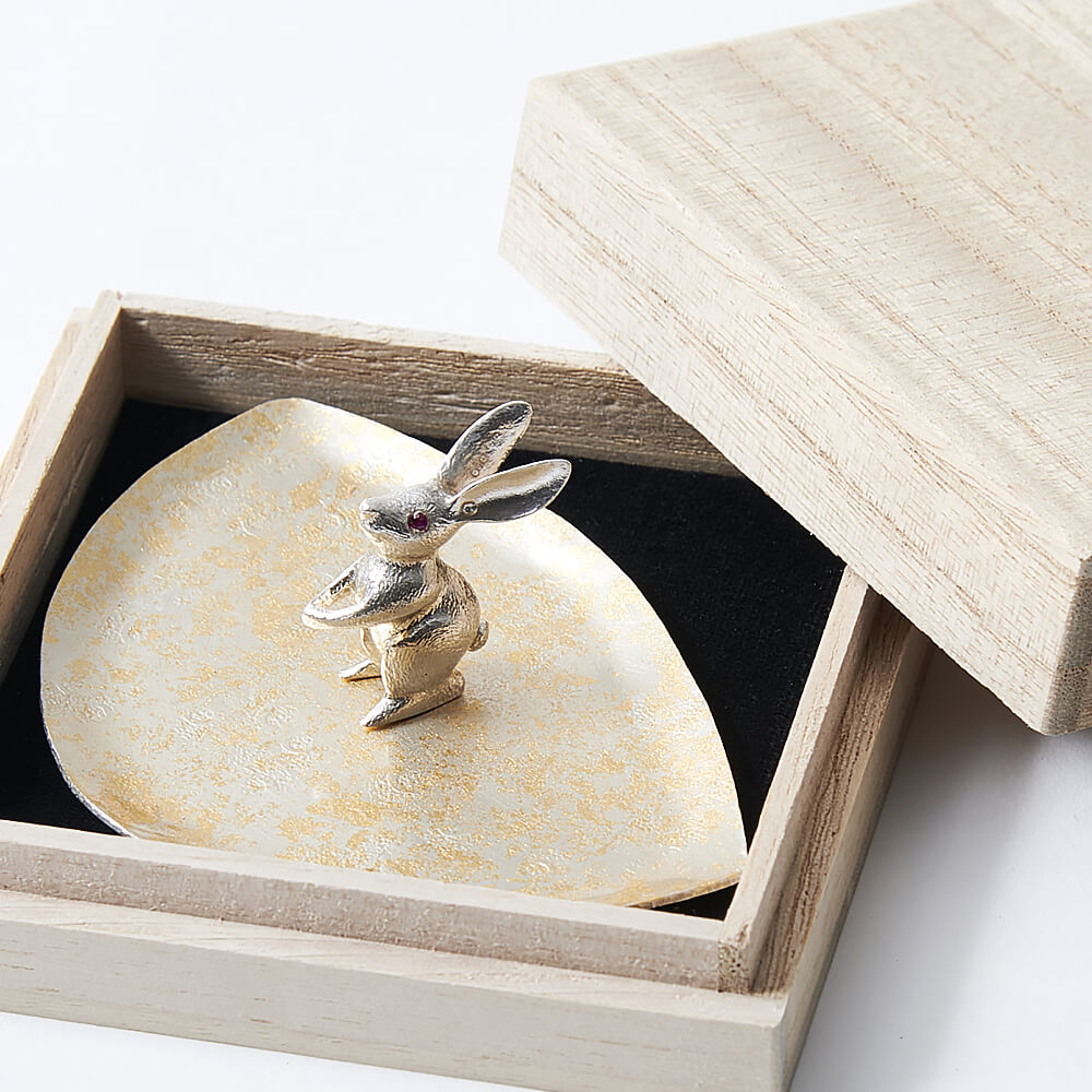 楽天市場】うさぎ香立 送料無料 手づくり 伝統工芸品 シルバー 銅金