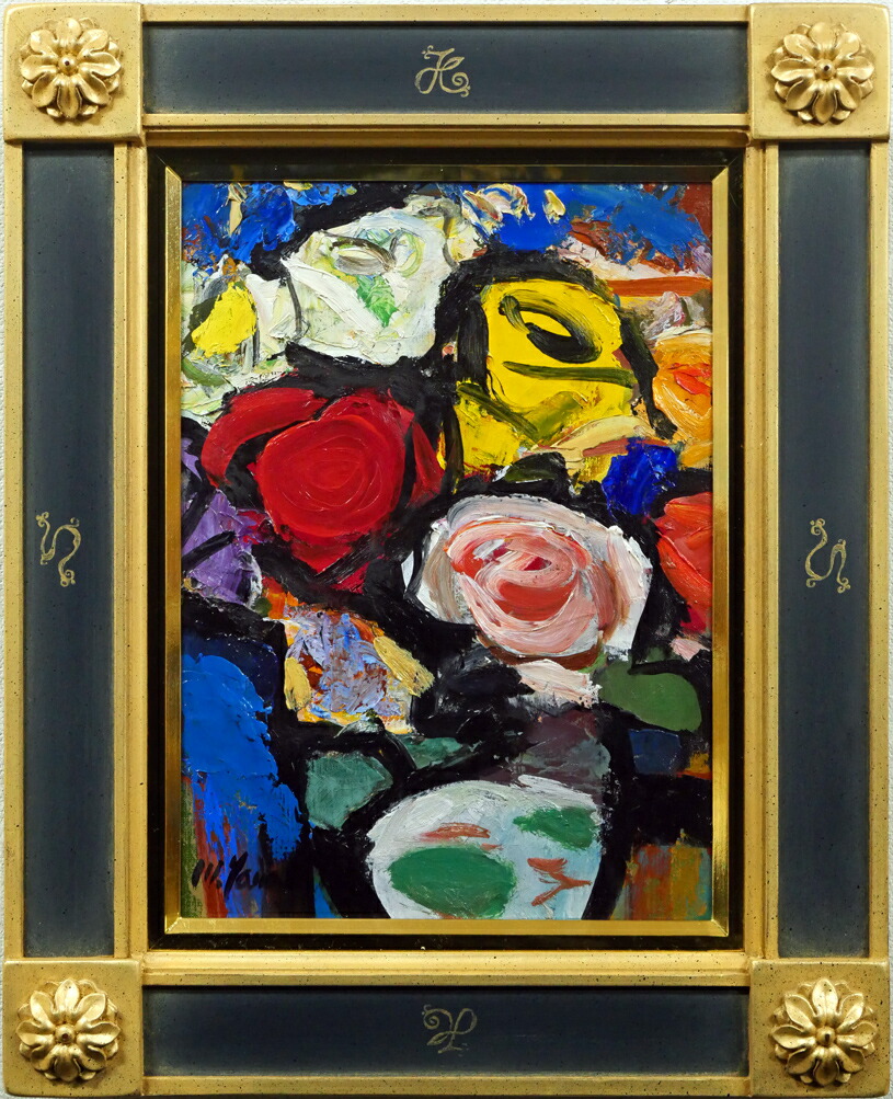 絵画 インテリア 絵 油絵 F4-070302 花 ばら 絵画 インテリア 絵 油絵