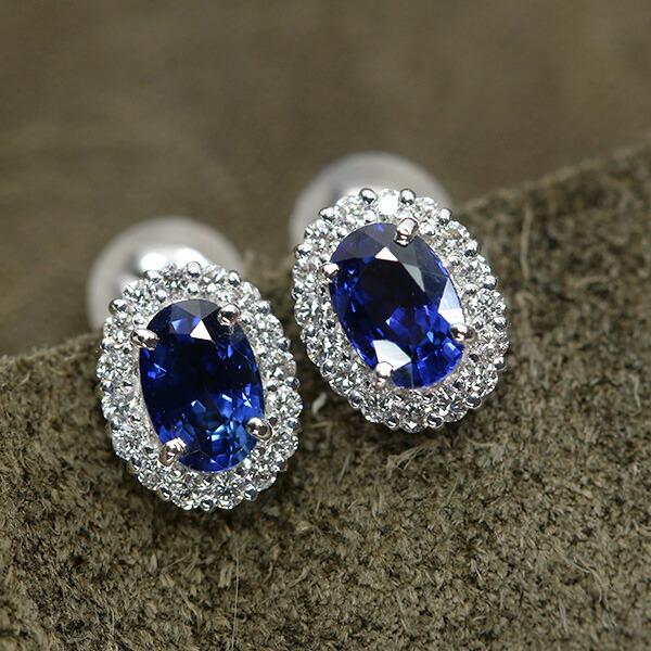 楽天市場】サファイヤ（サファイア） 1.340カラット PT900 ピアス 最