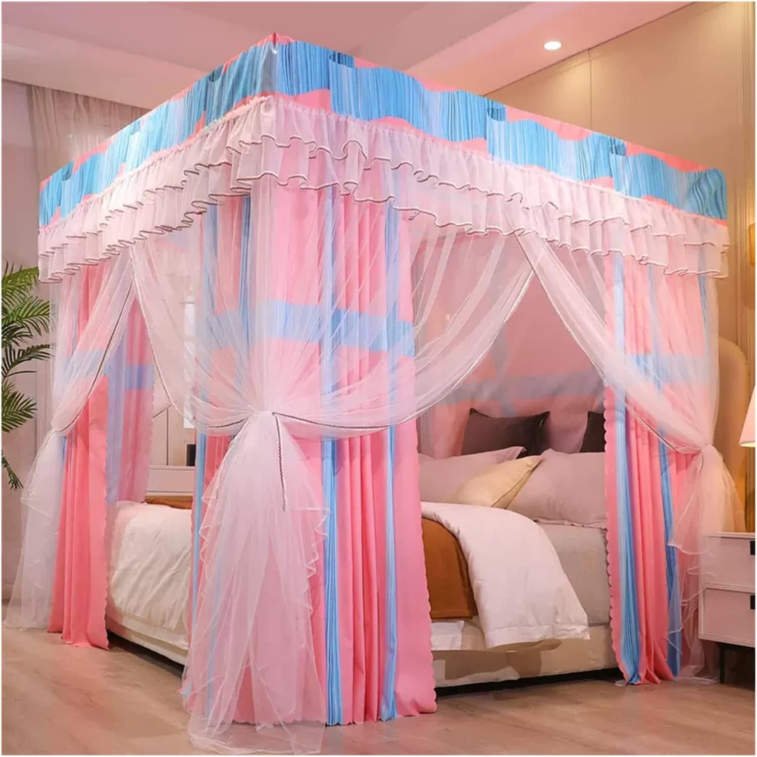 楽天市場】天蓋付きベッドカーテン 豪華な四季のベッド カーテン、寝室