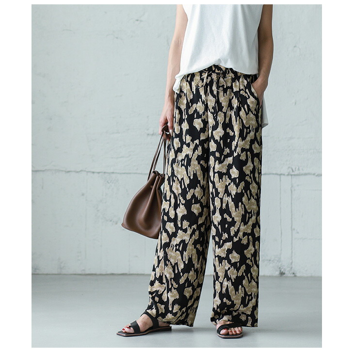 楽天市場】【入荷済み】レオパード柄 ワイドパンツ レディース