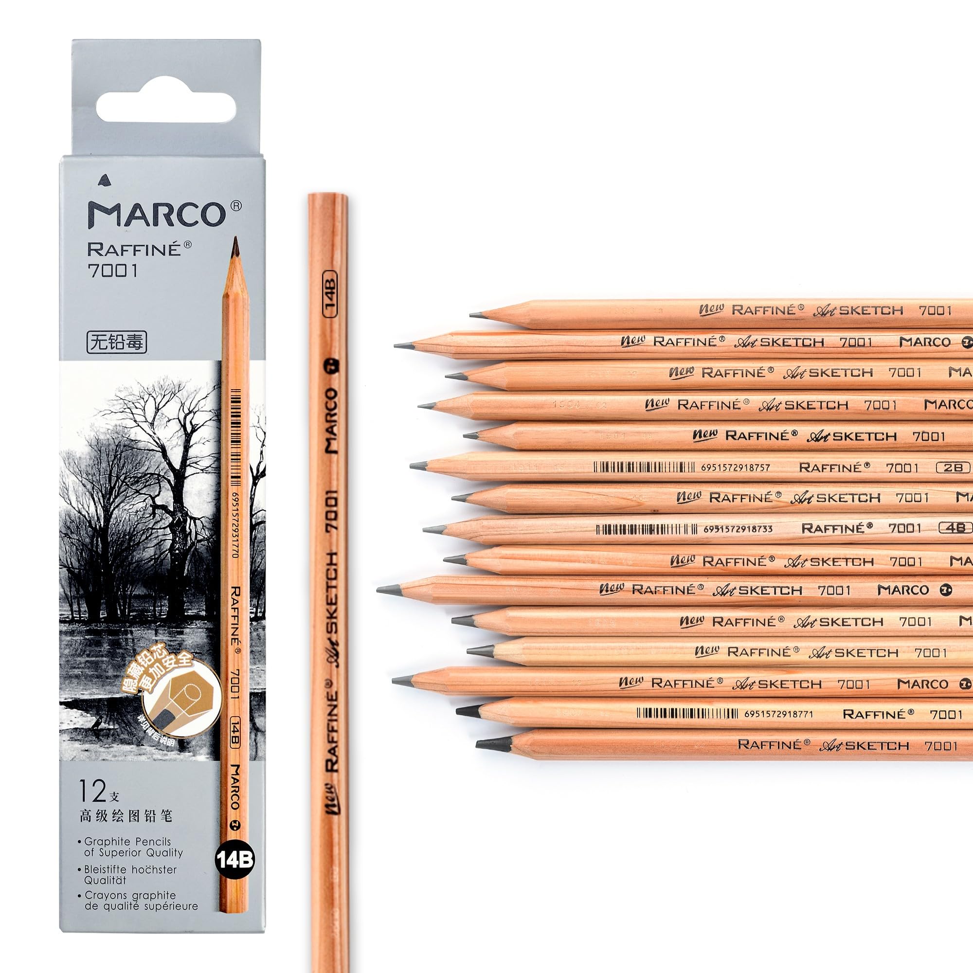 楽天市場】鉛筆 14b デッサン用鉛筆 ブラック プロ級の絵鉛筆 スケッチ