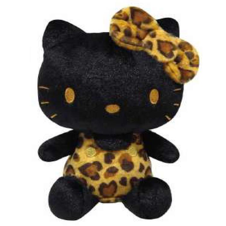 楽天市場】ハローキティ お座りぬいぐるみ ブラック ブラウン ヒョウ柄