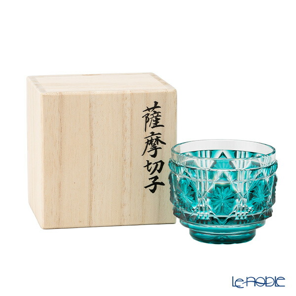 楽天市場】復元薩摩切子 猪口A／1105 八角籠目 緑 /// グラス 薩摩