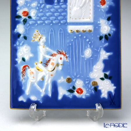 Meissen マイセン陶板画 青のメルヘン いばら姫（額無） Meissen
