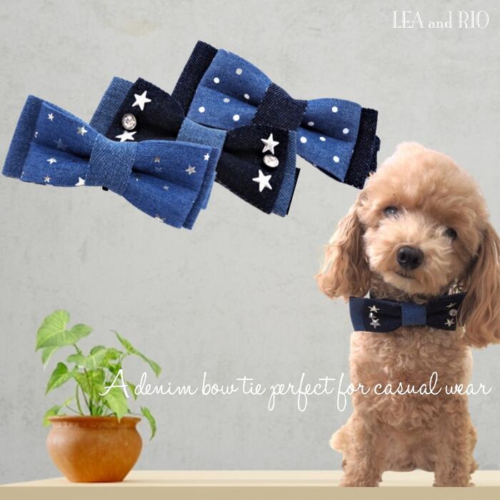 犬服 3S わんこの普段着デニム色に小花