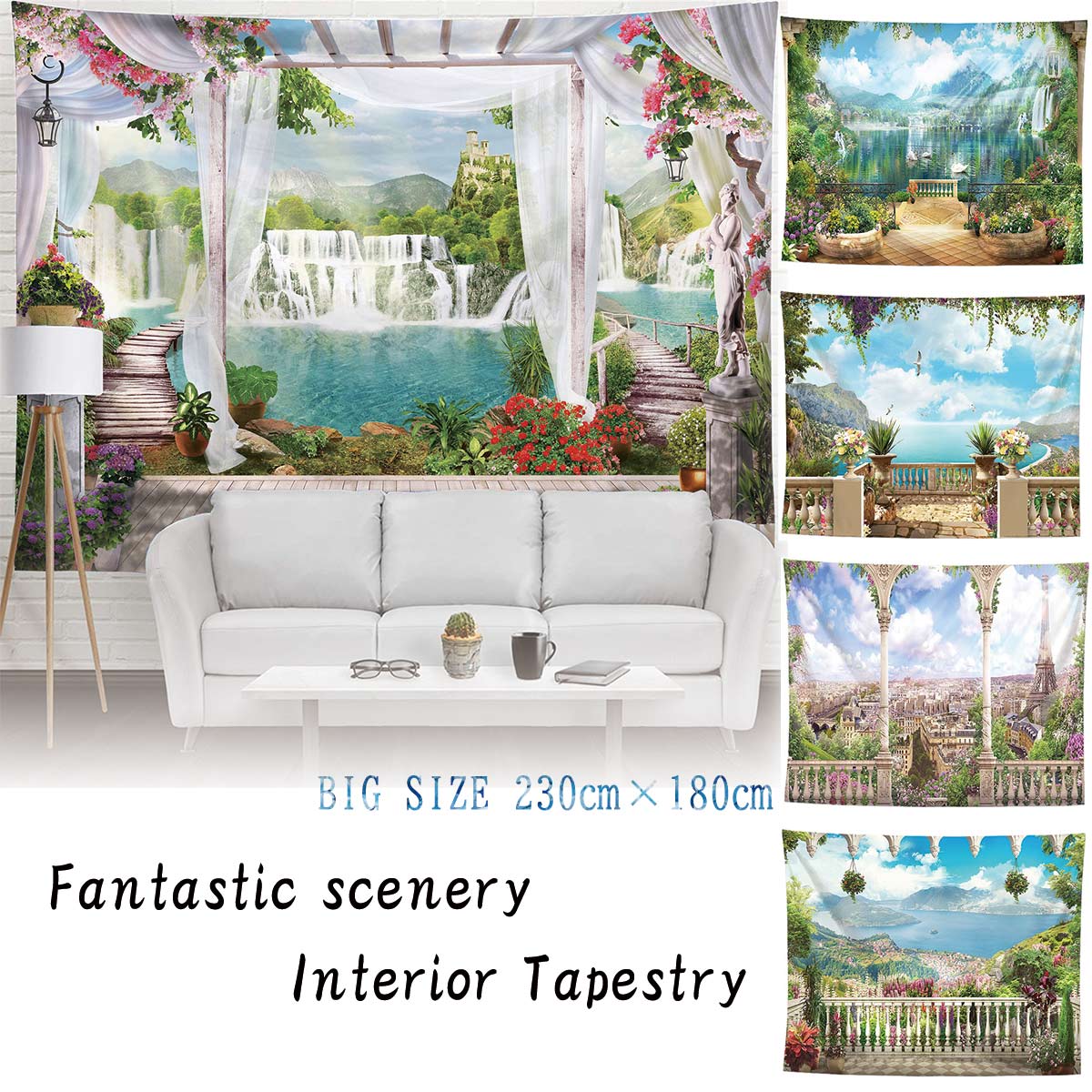 楽天市場】タペストリー 特大 230×180 インテリア 北欧 おしゃれ 風景