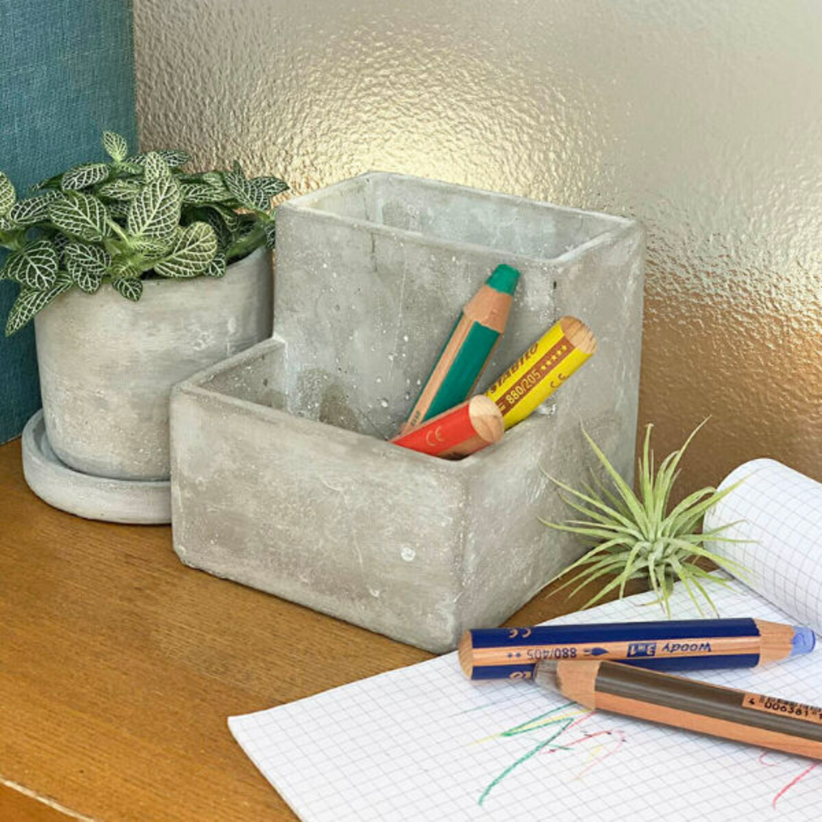 y【ビンテージ】木製火鉢 銅製内部コンパートメント付き y【ビンテージ