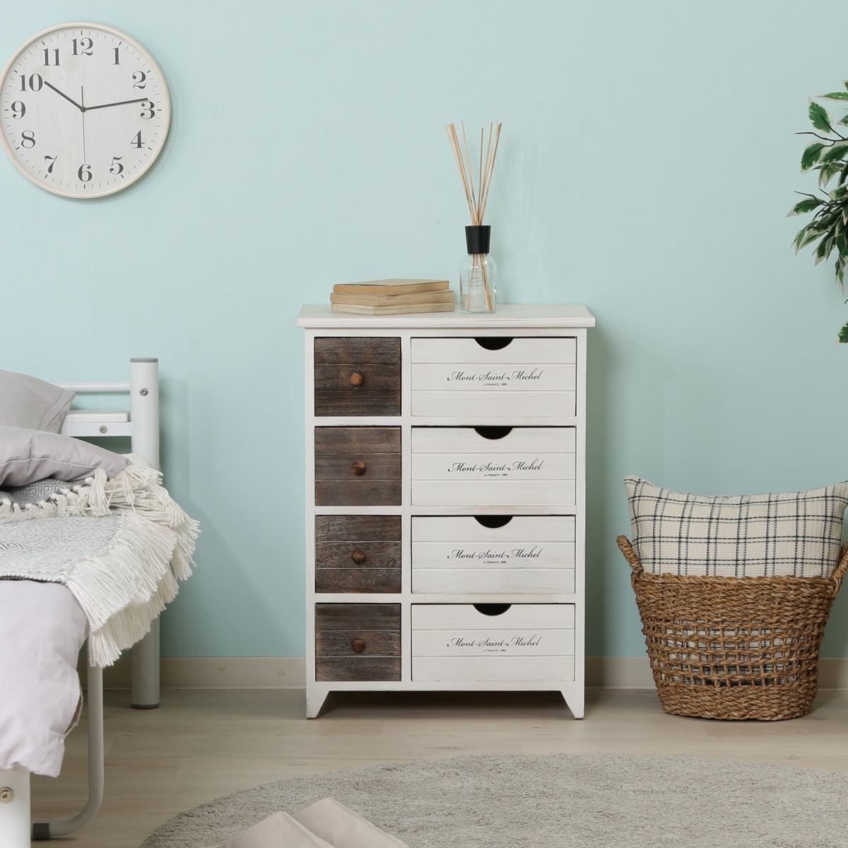 楽天市場】チェスト 幅52cm 2列4段 アンティーク調 （ 収納 棚