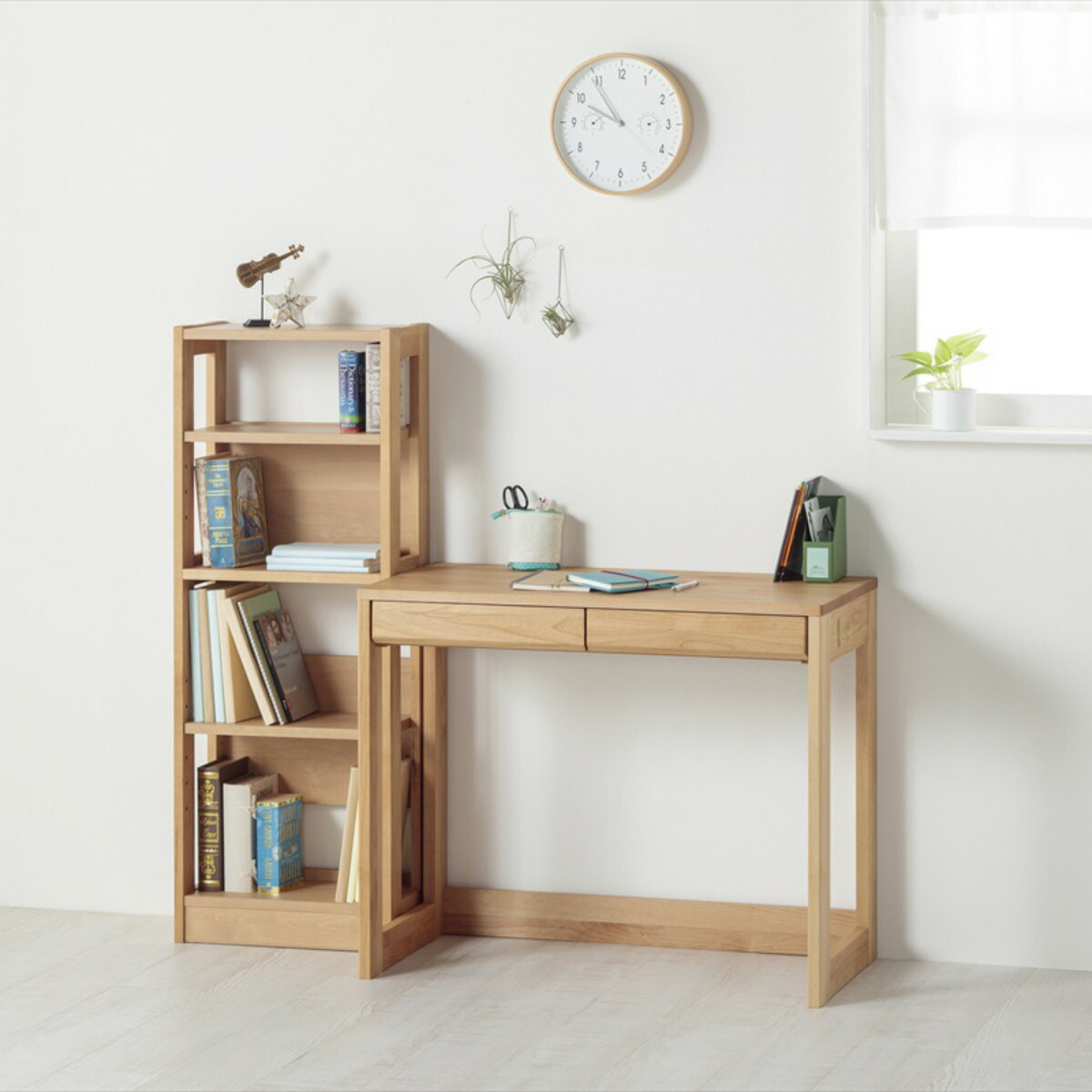 楽天市場】学習机 シンプル 幅90cm 奥行45cm 引出し付 カルロ