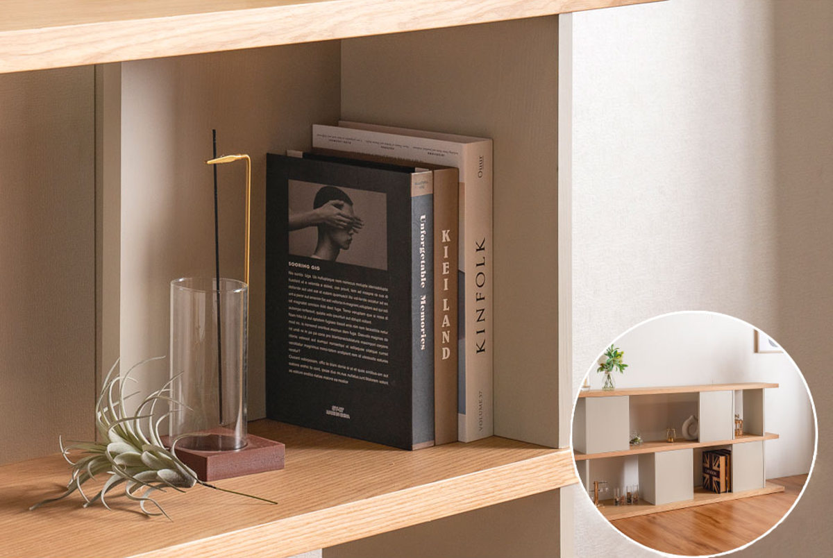 楽天市場】オープンシェルフ 幅140cm 天然木 くすみカラー （ シェルフ