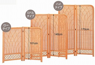 ブラウン木製格子パーテーション 2枚組 ラタン たのメル便にて発送