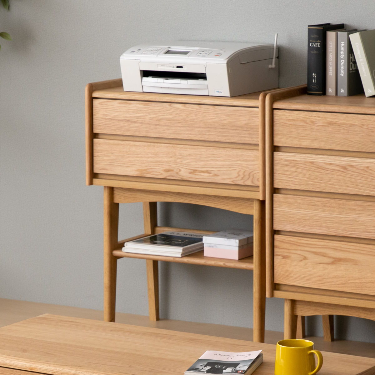 楽天市場】コンソール 引き出し 2段 北欧風 天然木突板 KICCA 幅65cm