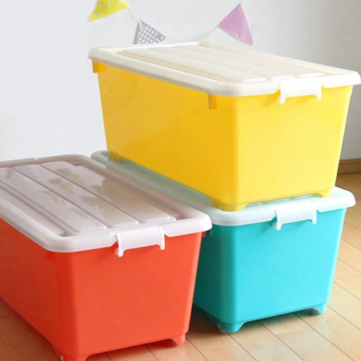 楽天市場】収納ボックス ふた付き 同色2個セット 約 幅40×奥行74×高さ