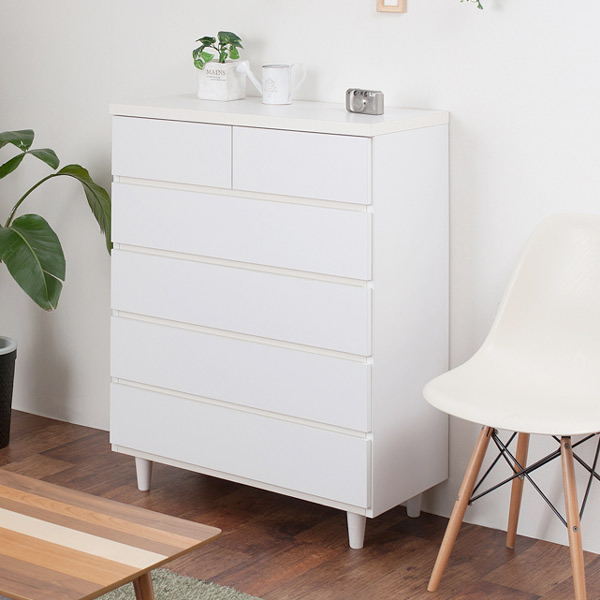 本日までの出品】ホワイトチェスト5段／東海家具 本日までの出品