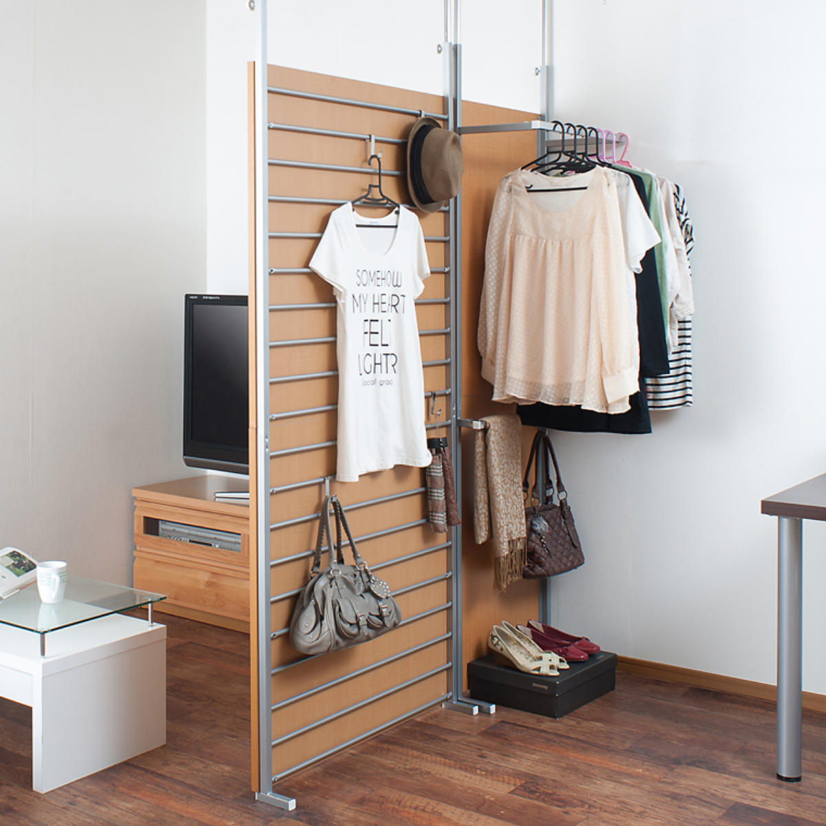 楽天市場】パーテーション 突っ張り 幅60cm クローゼット ハンガー