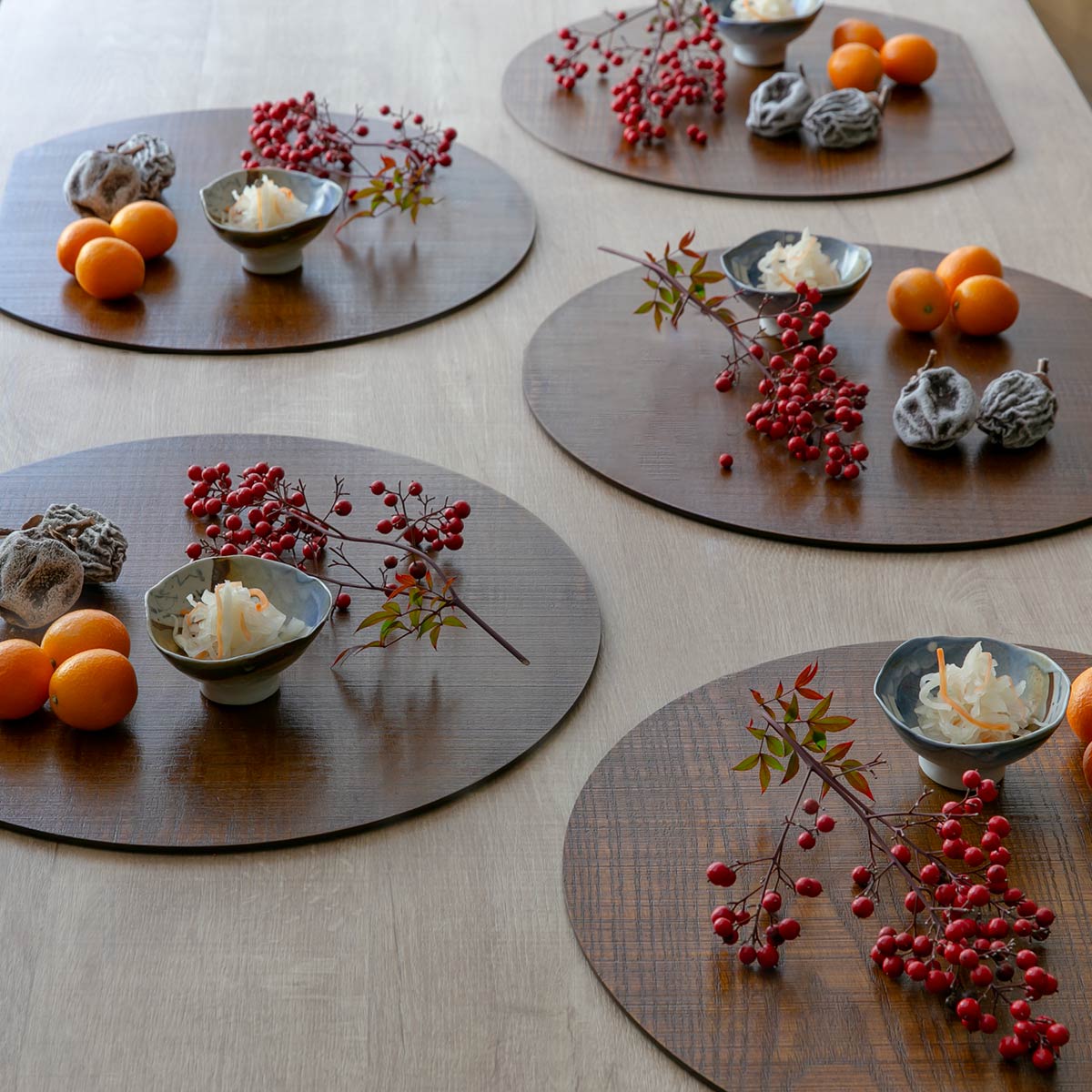 楽天市場】半月膳 36×32cm 漆塗り 天然木 ランチョンマット （ お盆