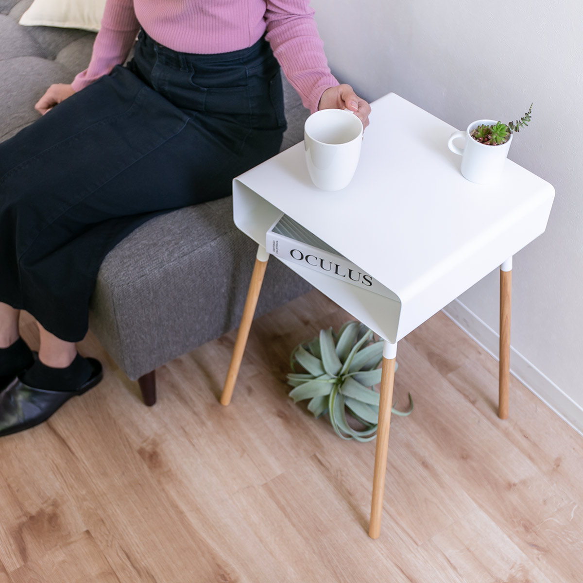 楽天市場】PLAIN サイドテーブル 収納付き スチール 木製 （ 送料無料