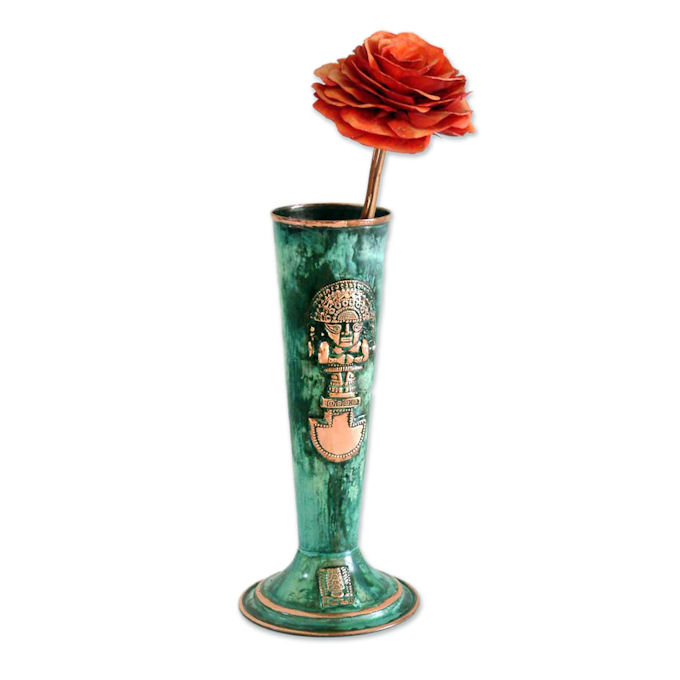 楽天市場】ペルー 青銅 ・ 銅 フラワー ベース 大王 花器 花瓶 古代