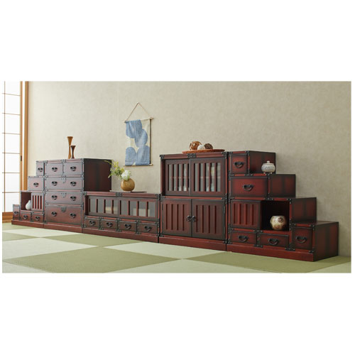 楽天市場】水屋 水屋箪笥 置水屋 茶室 茶道 小水屋 キャビネット 民芸