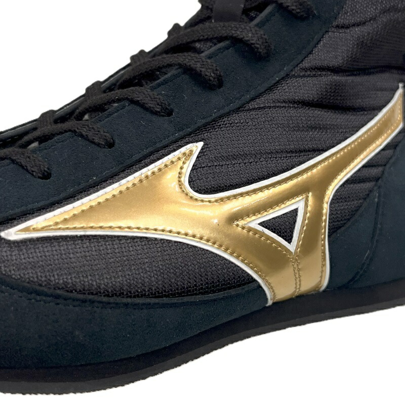 Mizuno ミズノ ボクシングシューズ 黒/ゴールド 28cm タッセル付き