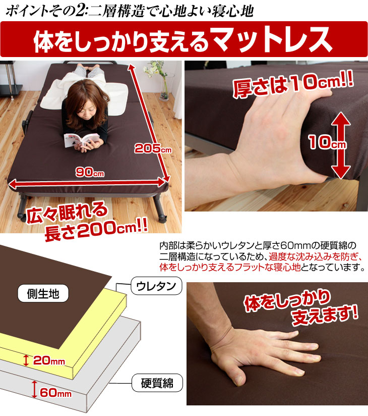 楽天市場】電動リクライニング 折りたたみベッド 無段階 シングル 電動