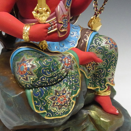 仏教美術 樹脂製 彩色 不動明王坐像 仏像 M 8680 仏教美術 樹脂製 彩色