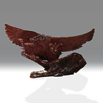 楽天市場】花梨 木彫りの鷹 幅：120cm 高さ68cm 木彫り 鷹 置物 木彫り