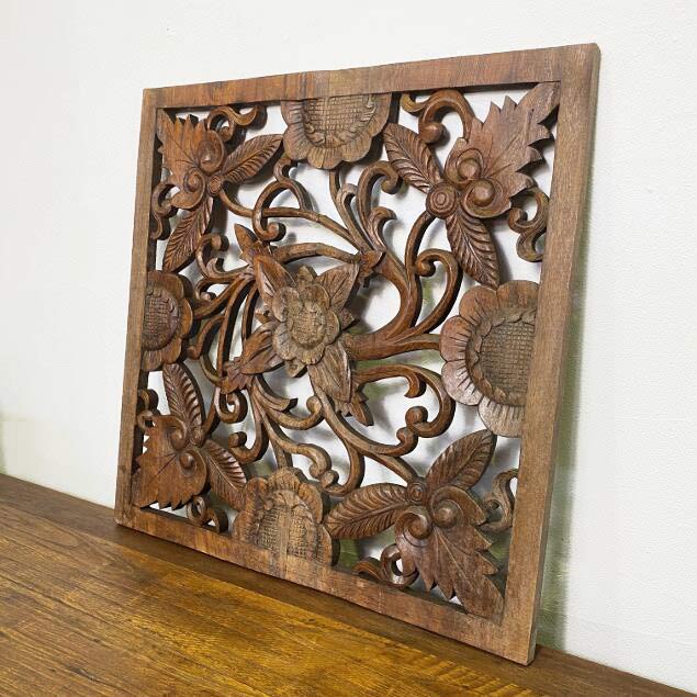 木製八角形 透かし彫りインテリア雑貨 【公式通販】