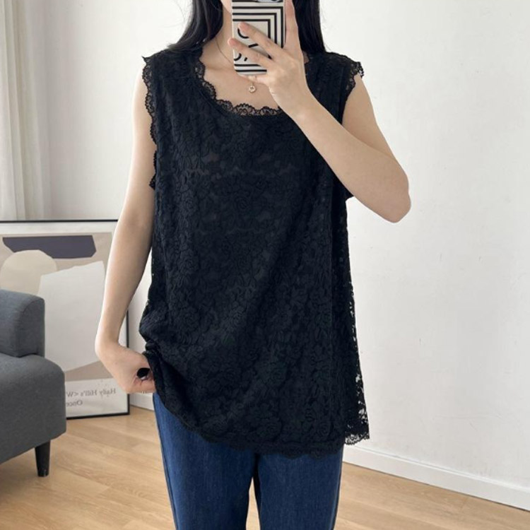 楽天市場】総レース タンクトップ レディース ノースリーブ トップス