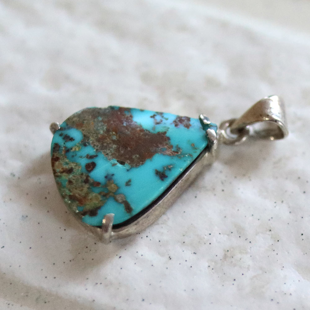 楽天市場】ターコイズ ペンダントトップ 天然石 トルコ石 シルバー925