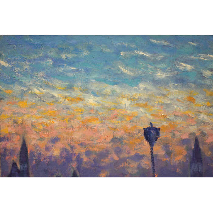 楽天市場】絵画 堀田高 油絵・油彩画 『運河の落陽』 夕日 海 街 風景