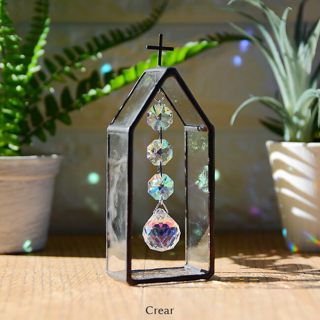 楽天市場】【ガラスの教会（大）クリアのみ】 ステンドグラス サン