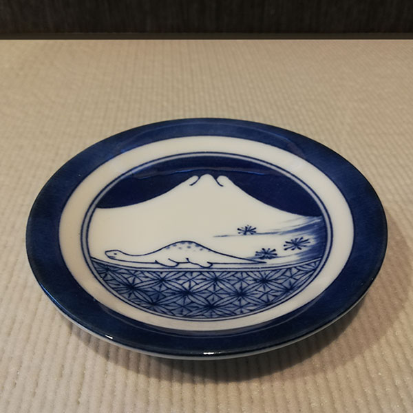 小皿 豆皿 手塩皿 10枚 染付 印判 龍 ドラゴン 銘 角福 小皿 豆皿